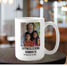 Glück ist Opa von Name Familienfoto zu sein