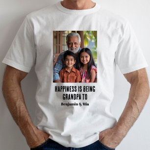 Glück ist Opa von Name Familienfoto zu sein T-Shirt