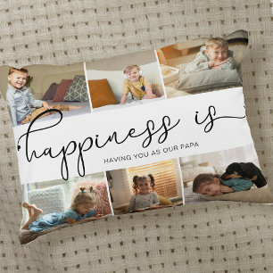 Glück ist  Papa 6 Foto Collage Dekokissen