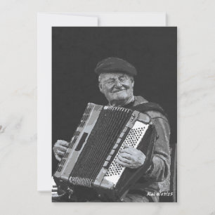 Glück ist, Paris Musiker Schwarz & Weiß Kunst Einladung