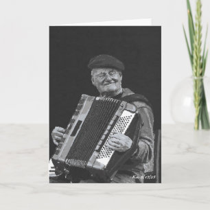 Glück ist, Paris Musiker Schwarz & Weiß Kunst Karte
