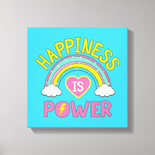 Glück ist Power Regenbogen Leinwanddruck