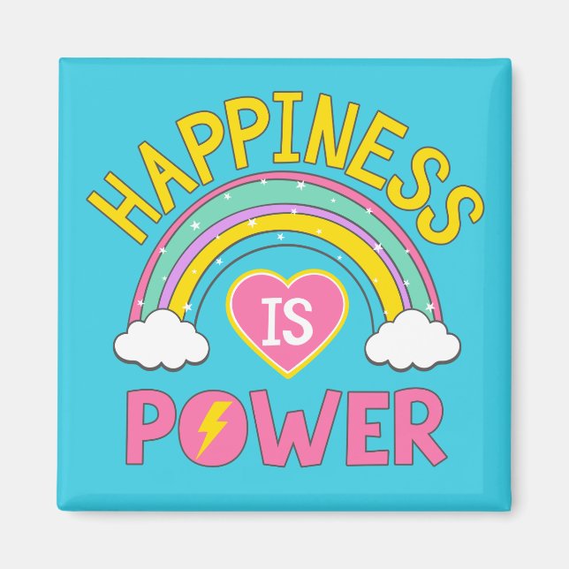 Glück ist Power Regenbogen Magnet (Vorne)