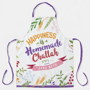 Glück ist selbstgemachte Challah RIESIGE Blumenpra Schürze