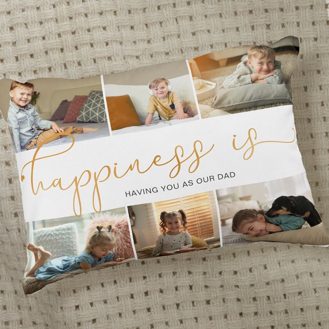 Glück ist Sie als Vater Moderne 6 FotoCollage Dekokissen (Von Creator hochgeladen)