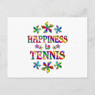 Glück ist Tennis Postkarte