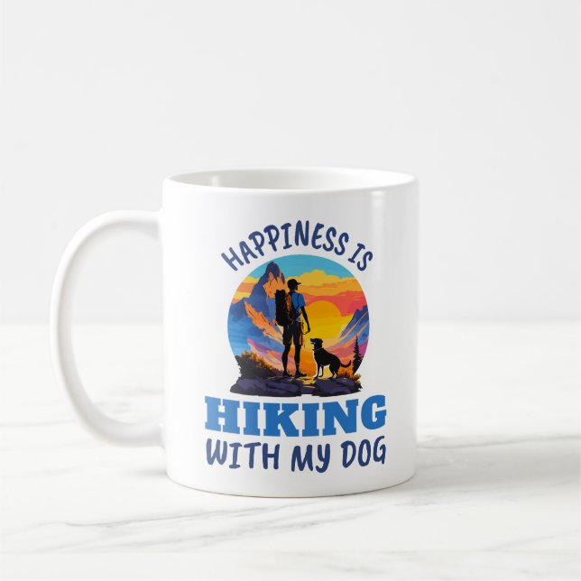 Glück ist Wandern mit meinem Hund Kaffeetasse (Links)