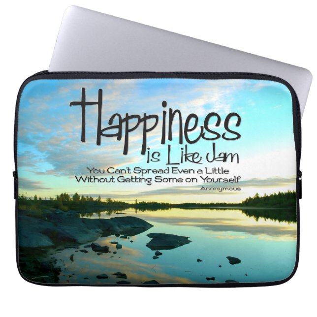 "Glück ist wie Stau" Inspiration Zitat Laptopschutzhülle (Vorderseite)