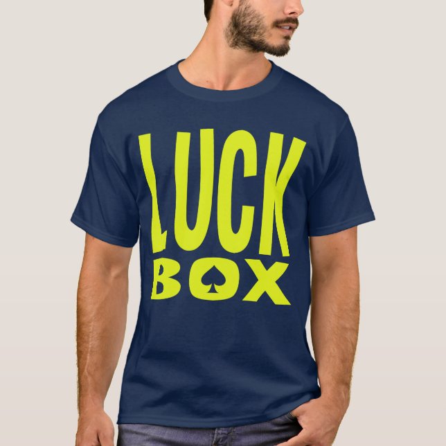 Glück-Kasten-grundlegender dunkler T - Shirt (Vorderseite)