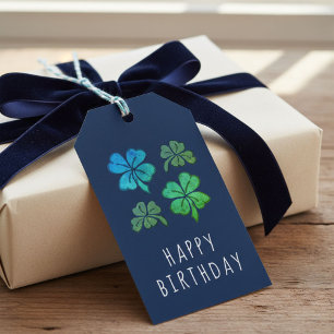 Glück Kleeblatt Clover Happy Geburtstag Geschenkanhänger