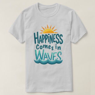 Glück kommt im Waves Shirt - Sunset Ocean Quot