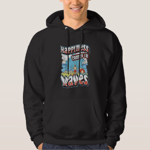 Glück kommt in Wellen Surfen Ozean Sommer Holi Hoodie