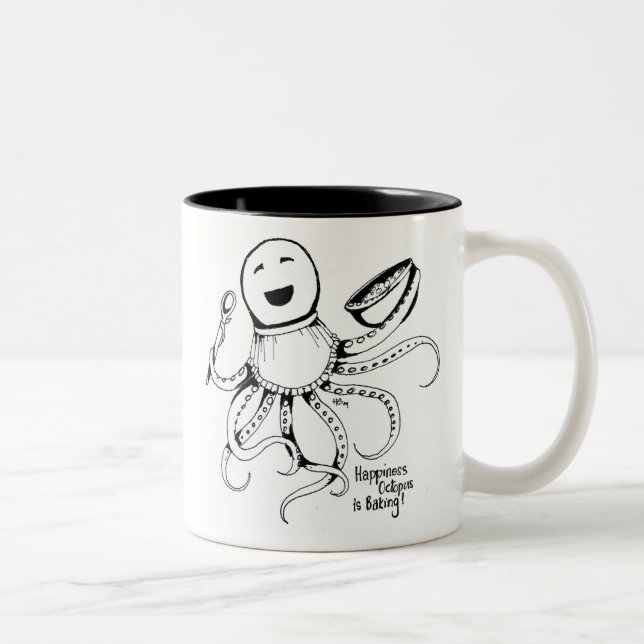 Glück-Krake backt Zweifarbige Tasse (Rechts)