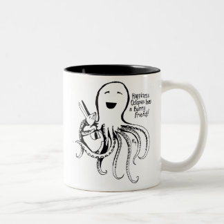 Glück-Krake hat einen Häschen-Freund Zweifarbige Tasse