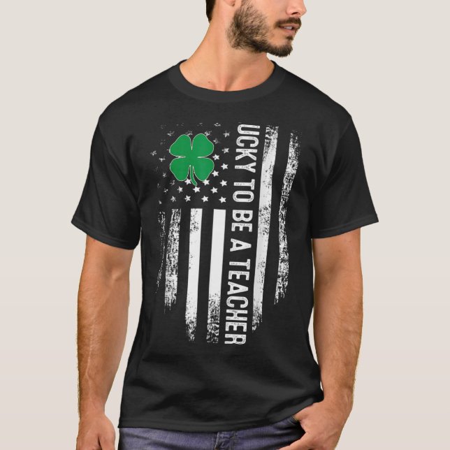 Glück, Lehrerin zu sein Regenbogenlehrerin St Patr T-Shirt (Vorderseite)