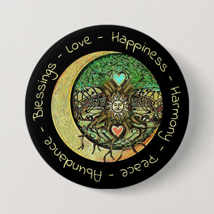 Glück, Liebe, Harmonie, Frieden, Segen Button