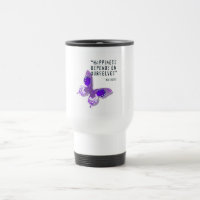 Glück-lila Schmetterlings-Reise-Tasse