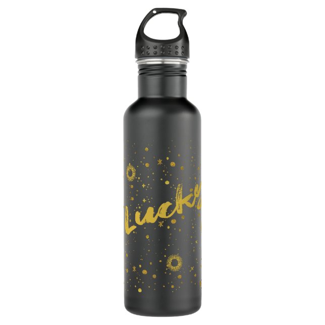 Glück mit Sternen und Sonnen Wasserflasche Edelstahlflasche (Vorderseite)