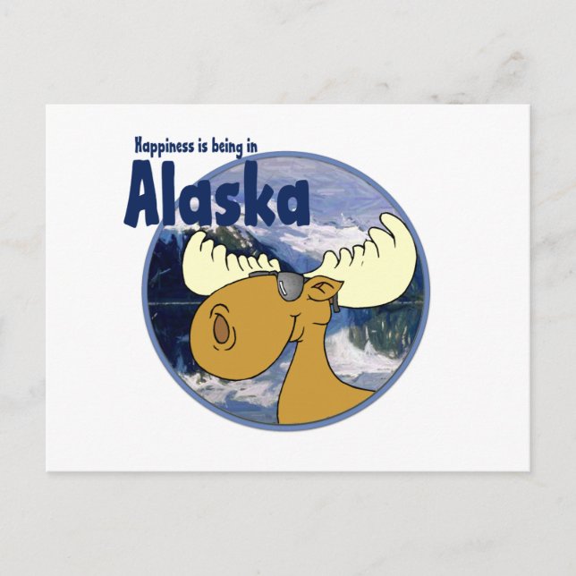 Glück Moose - Alaska Postkarte (Vorderseite)