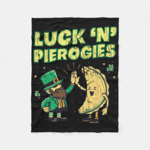 Glück N Pierogies Lustiges Polnisches Irisches St Fleecedecke