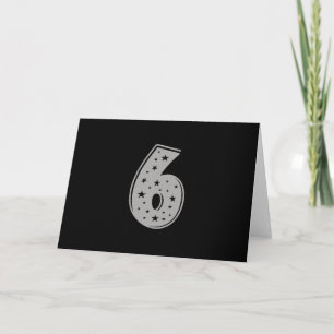 Glück Nummer 6 zum Geburtstag Karte