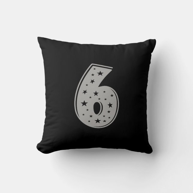 Glück Nummer 6 zum Geburtstag Kissen (Vorderseite)