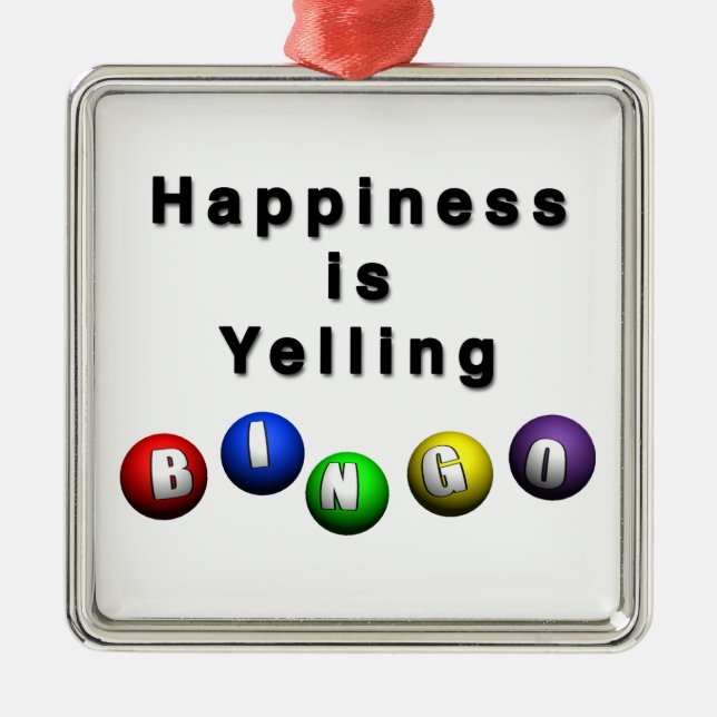 Glück ruft BINGO Silbernes Ornament (Vorne)