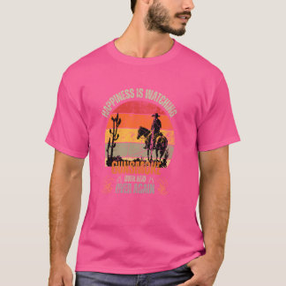 Glück, schaut rüber und Vintag T-Shirt