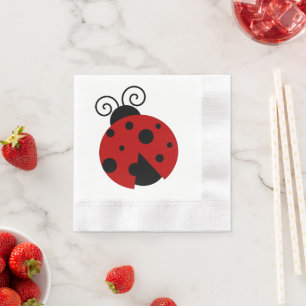 Glück sei ein Niedlicher Cartoon von Ladybug Serviette