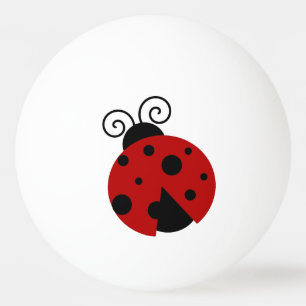 Glück sei ein Niedlicher Cartoon von Ladybug Tischtennisball