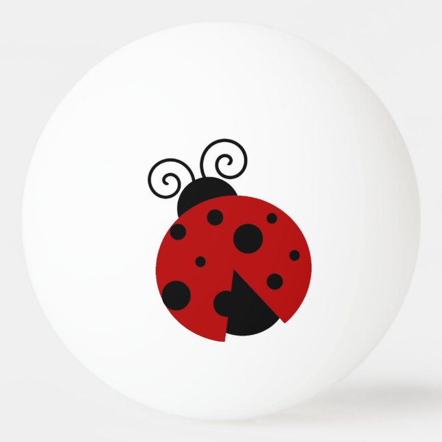 Glück sei ein Niedlicher Cartoon von Ladybug Tischtennisball (Vorderseite)
