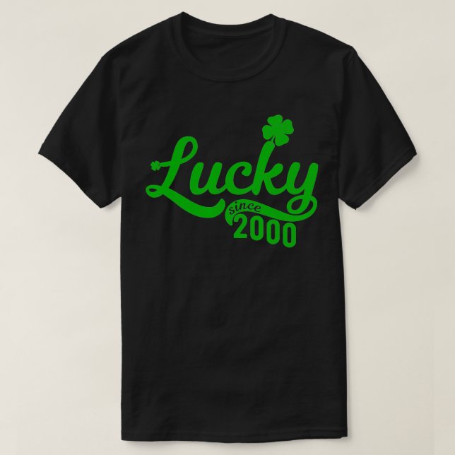 Glück seit 2000 Geschenk für 21-jährige 21. Geburt T-Shirt (Design vorne)