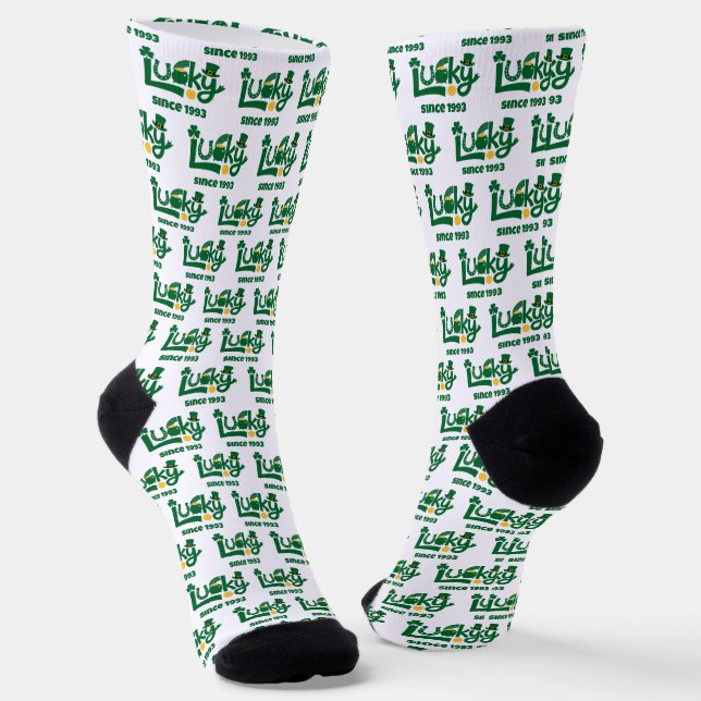 Glück seit Jahr Socken (Gewinkelt)