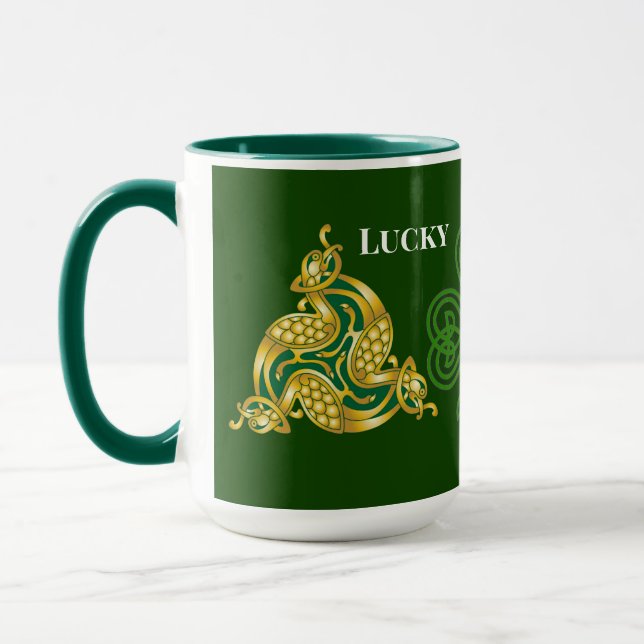 Glück Sie keltisch Design Saint Patrick's Day Gree Tasse (Links)