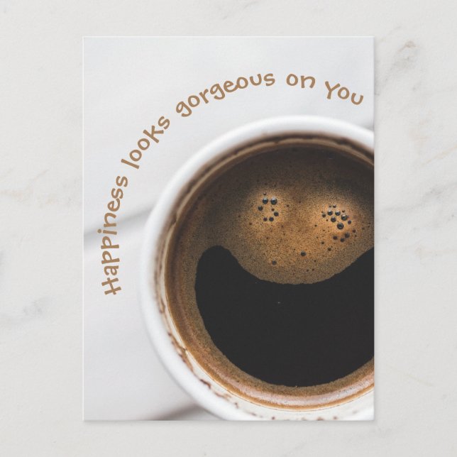 Glück sieht dir wunderbar aus postkarte (Vorderseite)