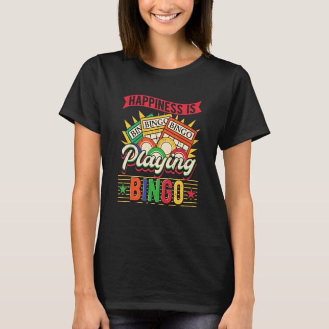 Glück spielt Bingo T-Shirt (Vorderseite)