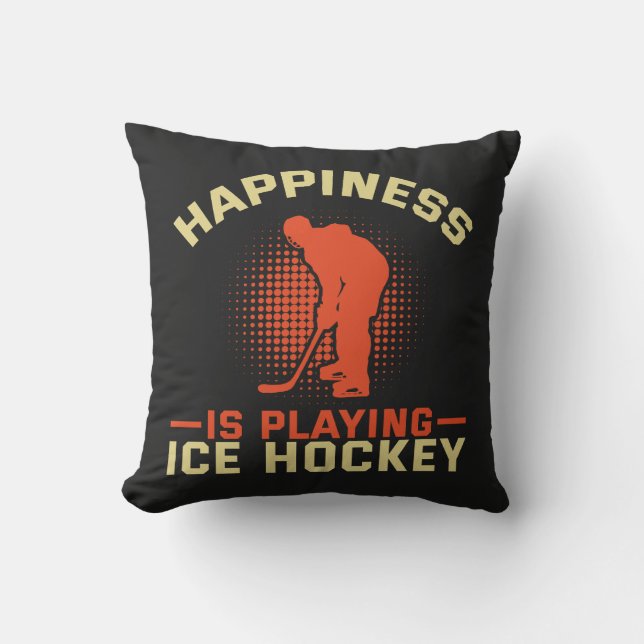 Glück spielt Eishockey Kissen (Vorderseite)