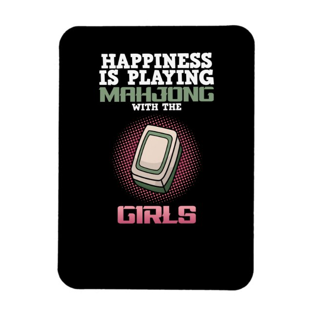 Glück spielt Mahjong Game Player Games Magnet (Vertikal)