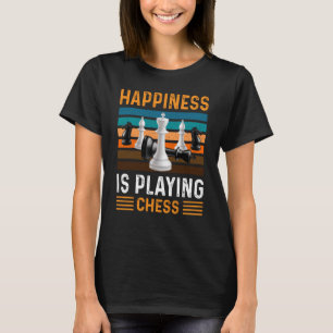 Glück spielt Schach-Checkmate-Vintage Tabelle T-Shirt