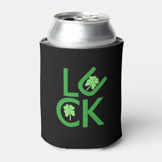 Glück und Kleeblätter können kühlen Dosenkühler (Kanne Vorderseite)