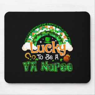 Glück, Va-Krankenschwester Shamrock Regenbogen St. Mousepad
