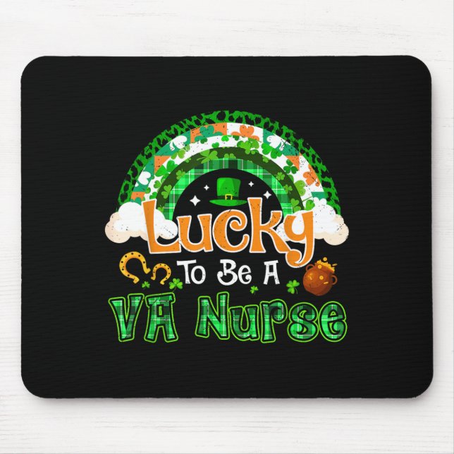 Glück, Va-Krankenschwester Shamrock Regenbogen St. Mousepad (Vorne)