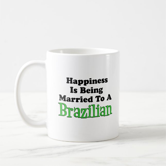 Glück Verheiratet für Brasilianer Kaffeetasse (Links)