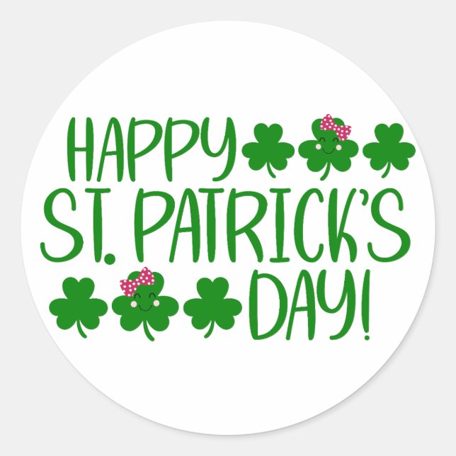 Glück Vibes - Happy St. Patrick’s Day! 🍀 ✨ Runder Aufkleber (Vorderseite)