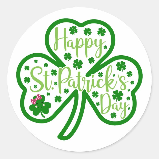 Glück Vibes - Happy St. Patrick’s Day! 🍀 ✨ Runder Aufkleber (Vorderseite)