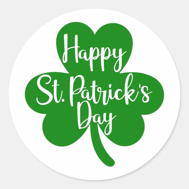 Glück Vibes - Happy St. Patrick’s Day! 🍀 ✨ Runder Aufkleber (Vorderseite)