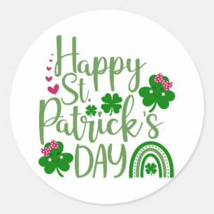 Glück Vibes - Happy St. Patrick’s Day! 🍀 ✨ Runder Aufkleber