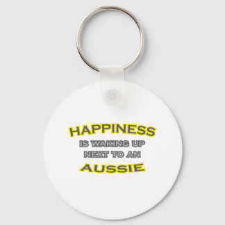 Glück Wecke neben einem Aussie Schlüsselanhänger