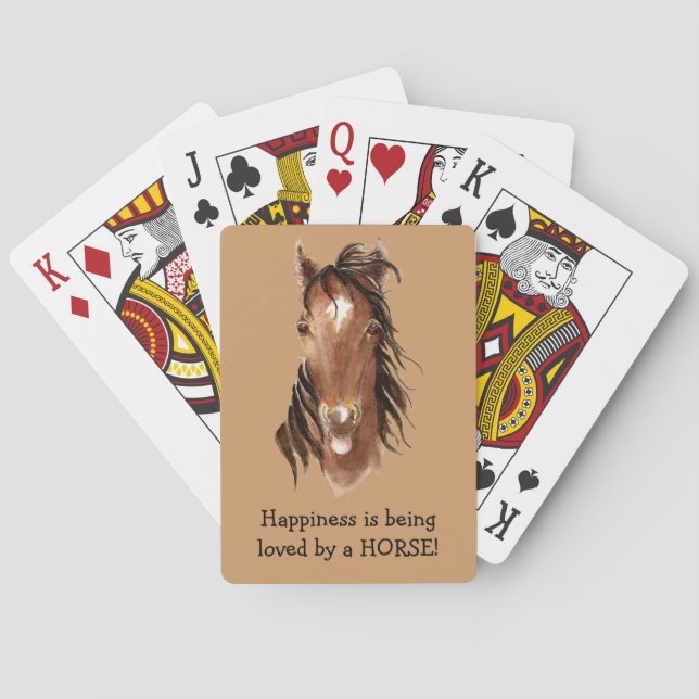 Glück wird von einem HORSE geliebt! Spaß Spielkarten (Rückseite)