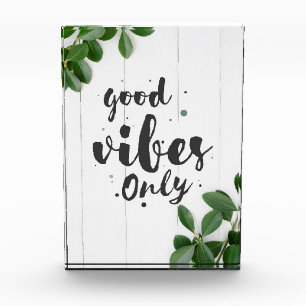 Glück Zitat nur gute Vibes Fotoblock